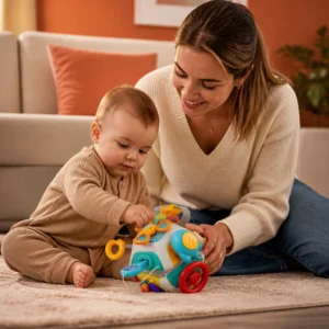 Baby Busy Cube with 10 Activities Montessori Sensory Learning Toy