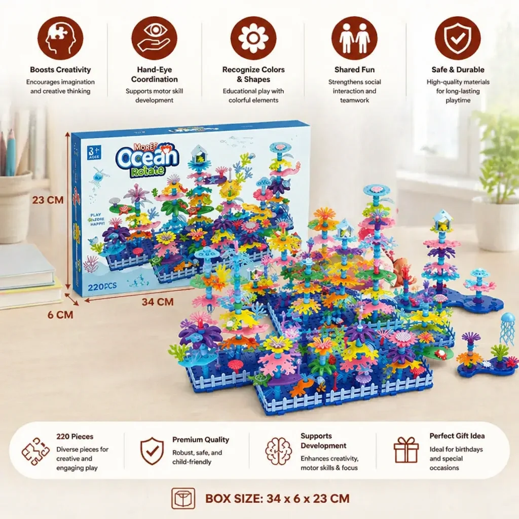 Kids Build-A-Garden Flower Toy Set – Creative Building Playset