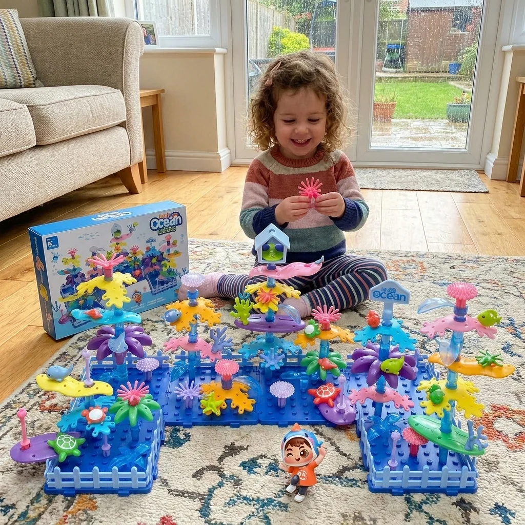 Kids Build-A-Garden Flower Toy Set – Creative Building Playset