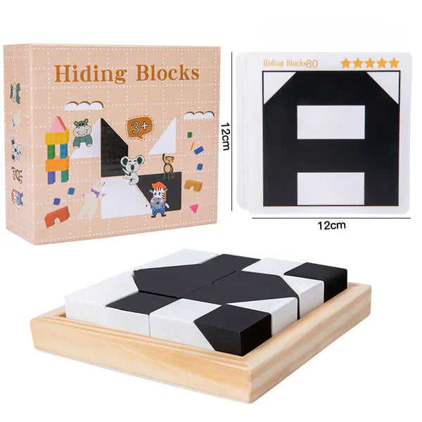 Wooden Battle Block Puzzle Game ⎜ Educational Logic Training Toy for Kids with Cards and Board Play - Image 4