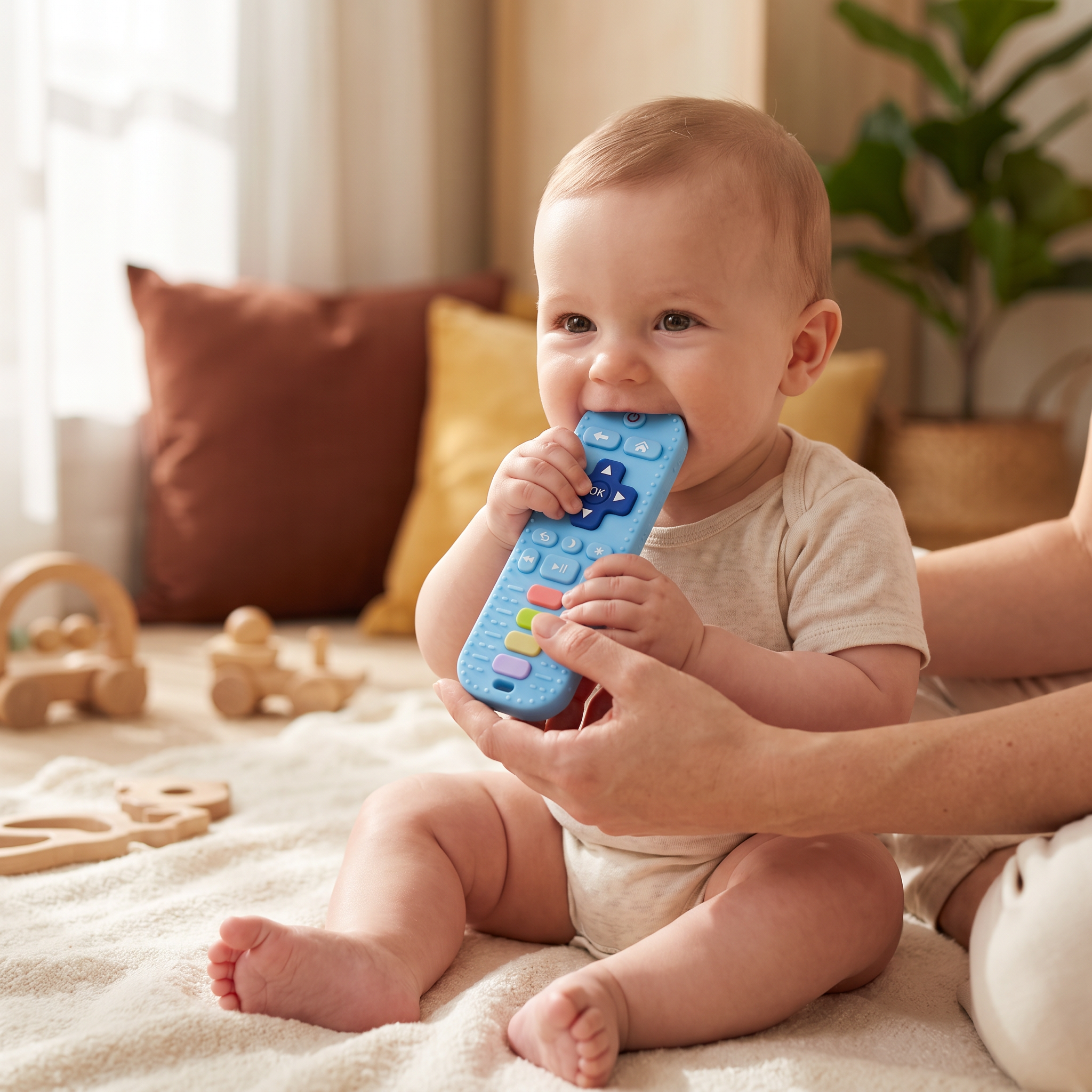 Silicone Remote Control Baby Teether โ BPA-Free Sensory Chew Toy