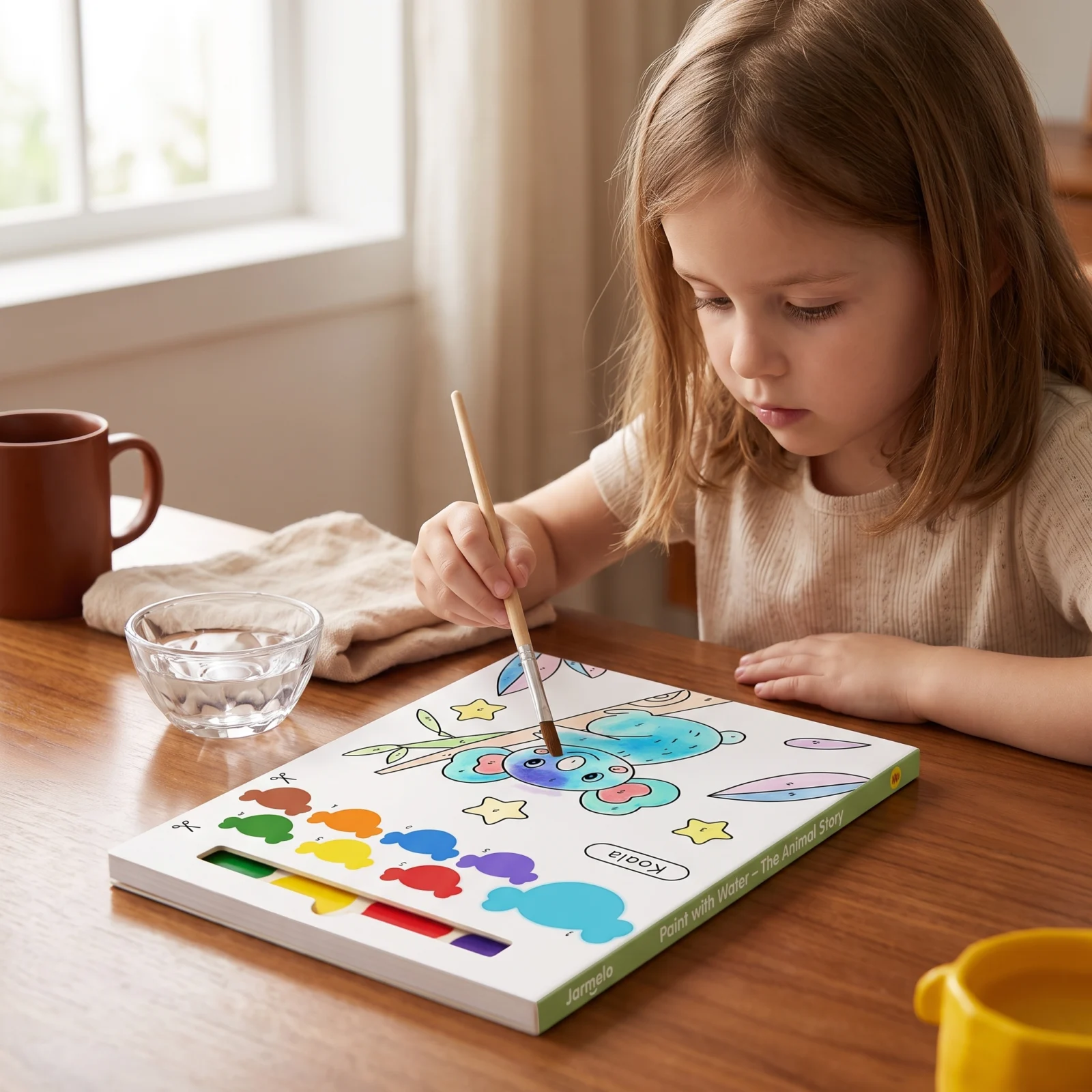 Watercolor Painting Book with Brush โ Mess-Free Paint with Water Fun