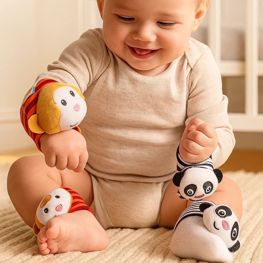 Sensory Baby Plush Socks and Wristband