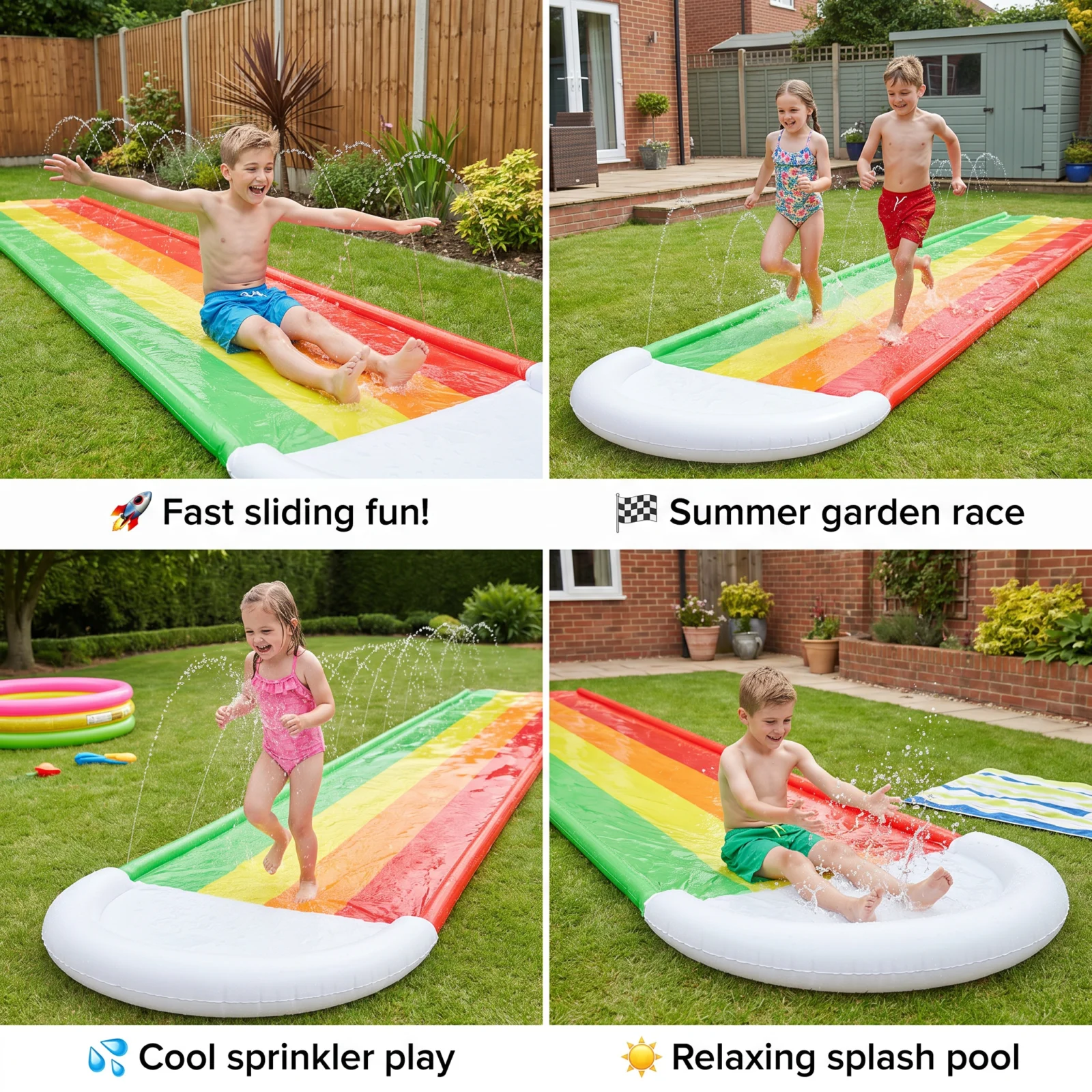 Rainbow Water Slide β Inflatable Outdoor Slide for Kids & Family
