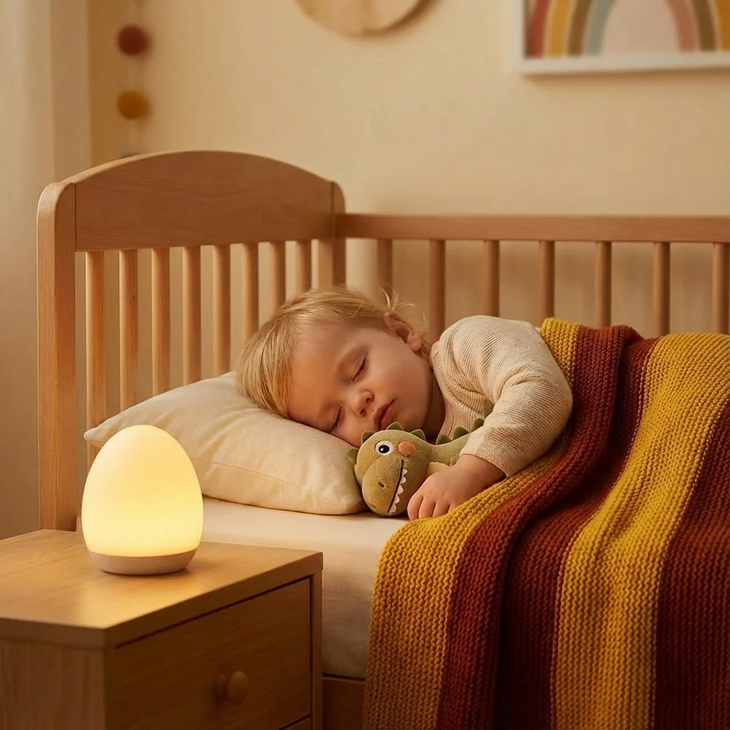 Egg-Shaped Silicone Night Light โ Touch Control, 7-Colour Changing