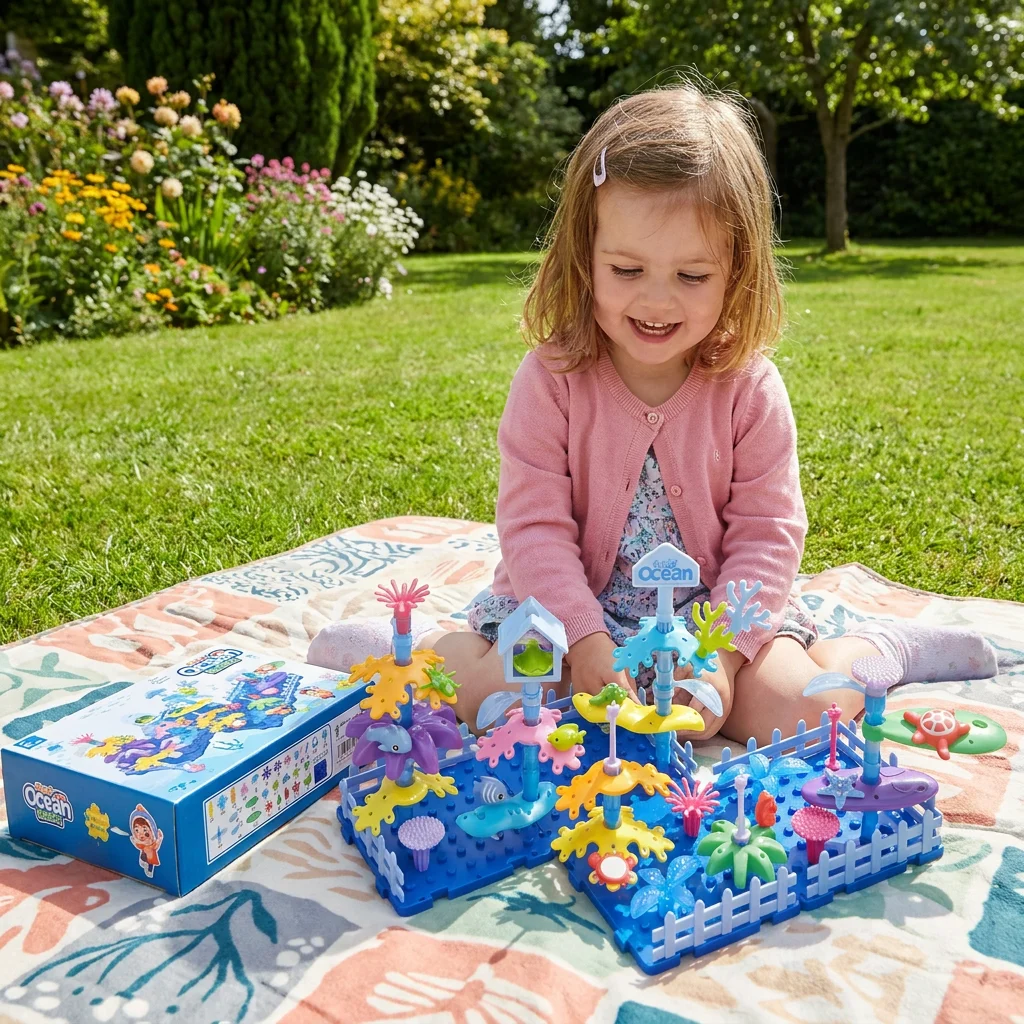 Kids Build-A-Garden Flower Toy Set – Creative Building Playset