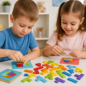 Wooden Shape Matching Puzzle Family Game