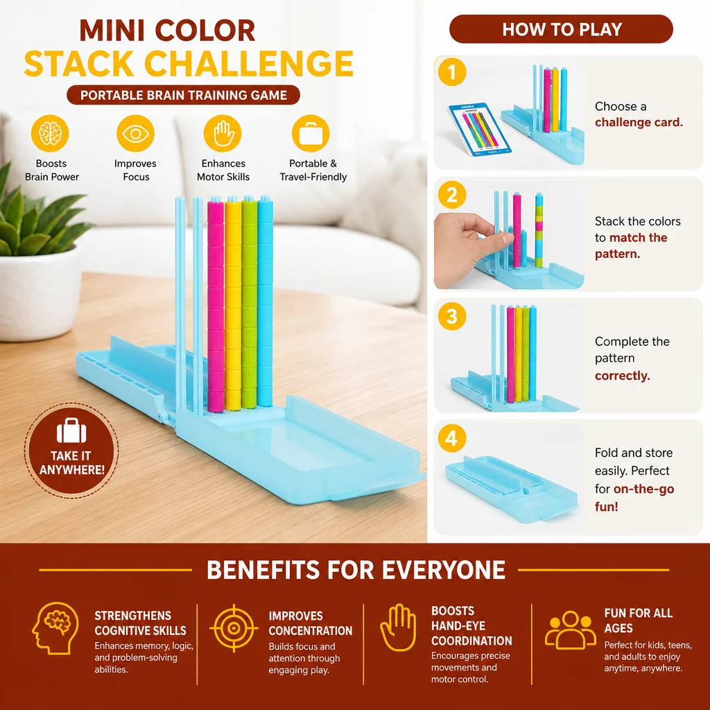 Mini Color Stack Challenge β Portable Brain Training Game