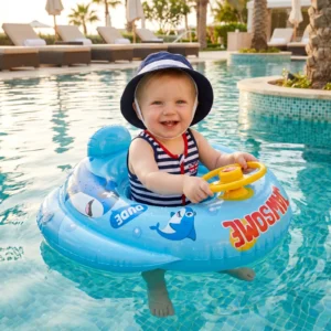 Baby Shark Pool Float with Steering Wheel for Toddlers