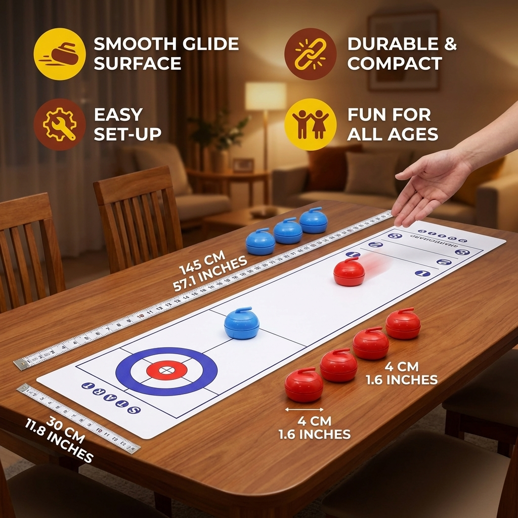 Portable Tabletop Curling Game โ 2-Player Competition Set - Image 5