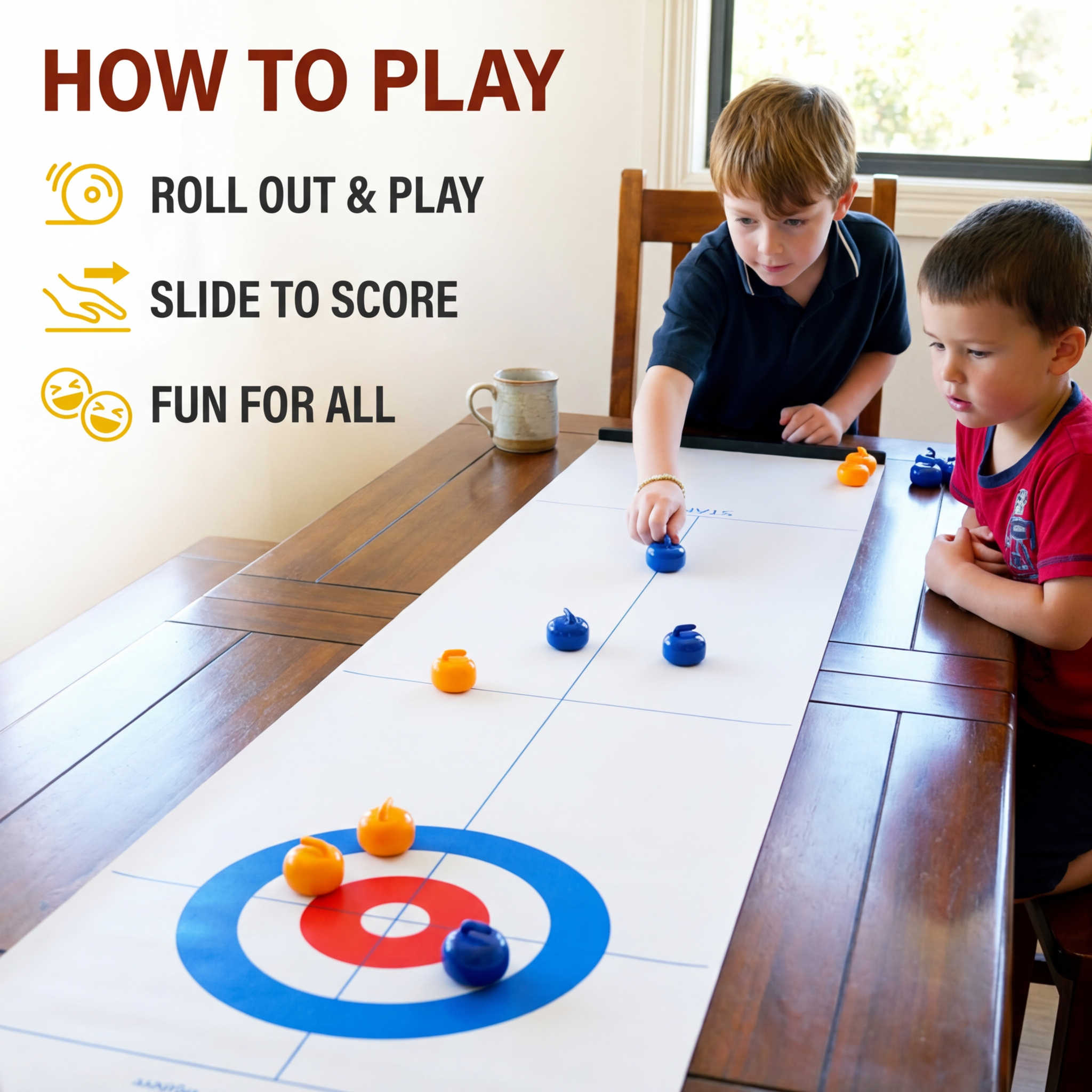 Portable Tabletop Curling Game โ 2-Player Competition Set - Image 2