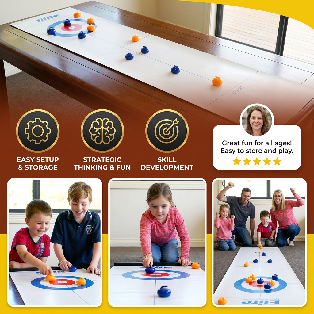 Portable Tabletop Curling Game โ 2-Player Competition Set - Image 3