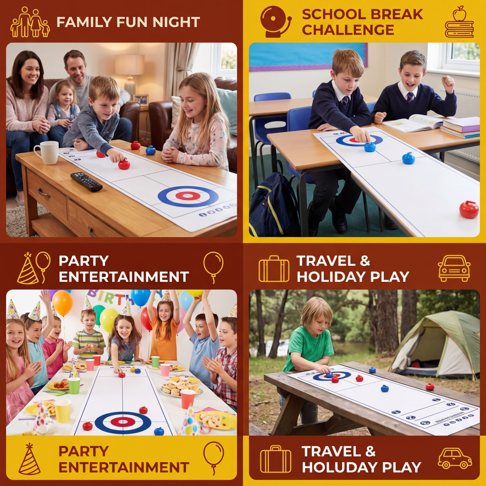 Portable Tabletop Curling Game โ 2-Player Competition Set - Image 4