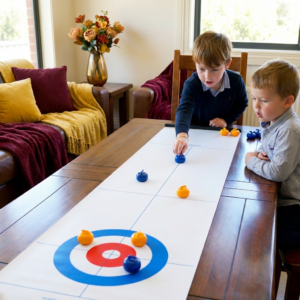 Portable Tabletop Curling Game โ 2-Player Competition Set