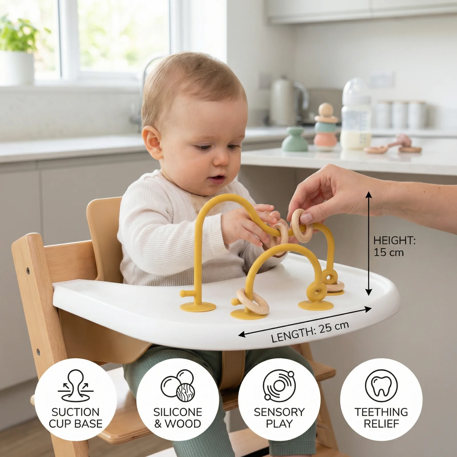 Silicone Baby Activity Toy – Suction Cup Learning Toy for Table & High Chair