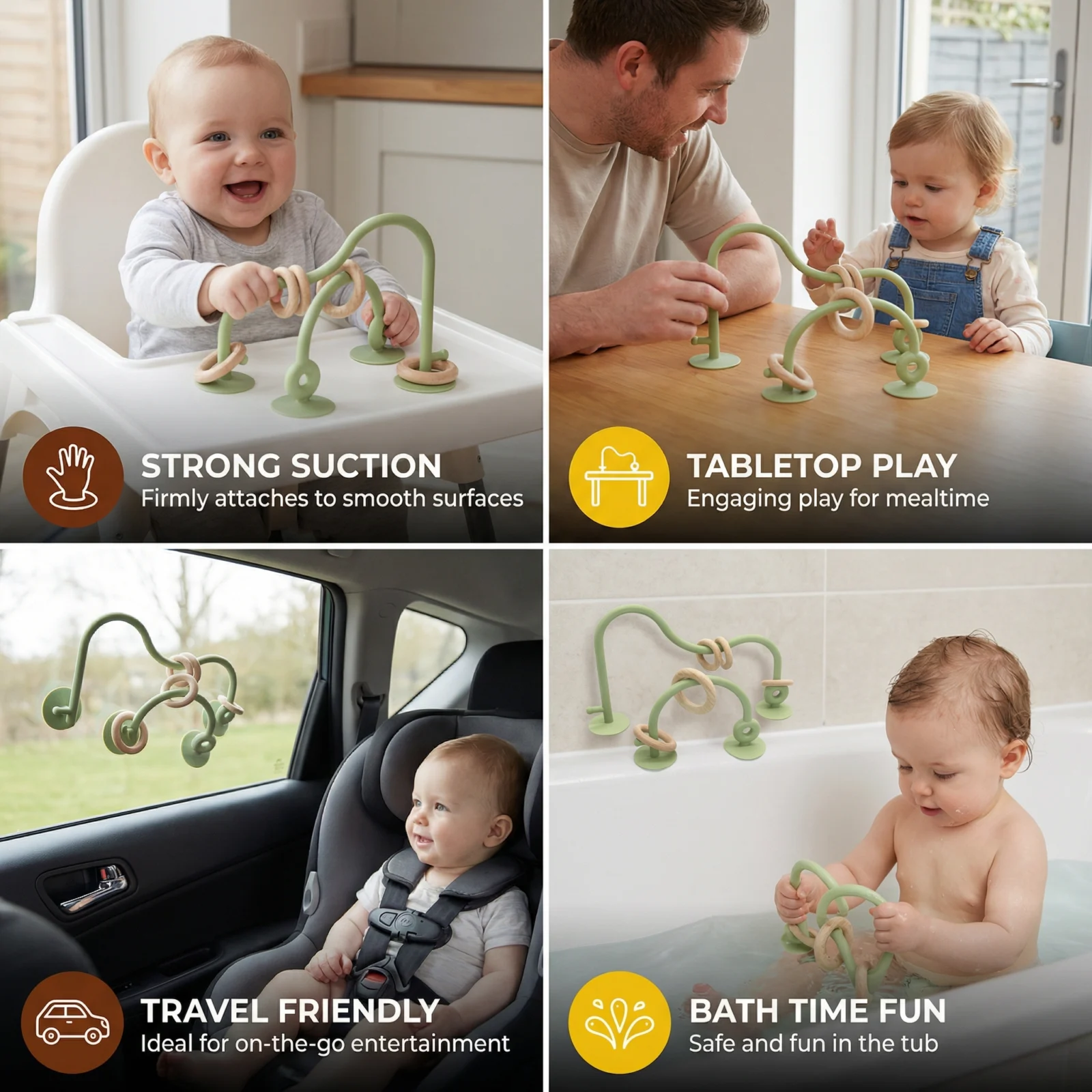 Silicone Baby Activity Toy – Suction Cup Learning Toy for Table & High Chair