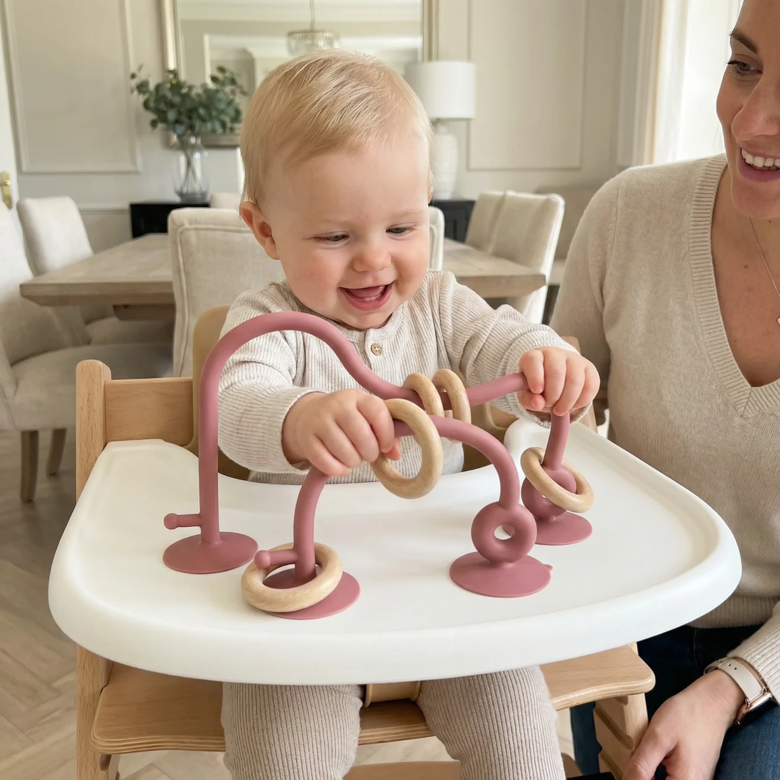 Silicone Baby Activity Toy – Suction Cup Learning Toy for Table & High Chair