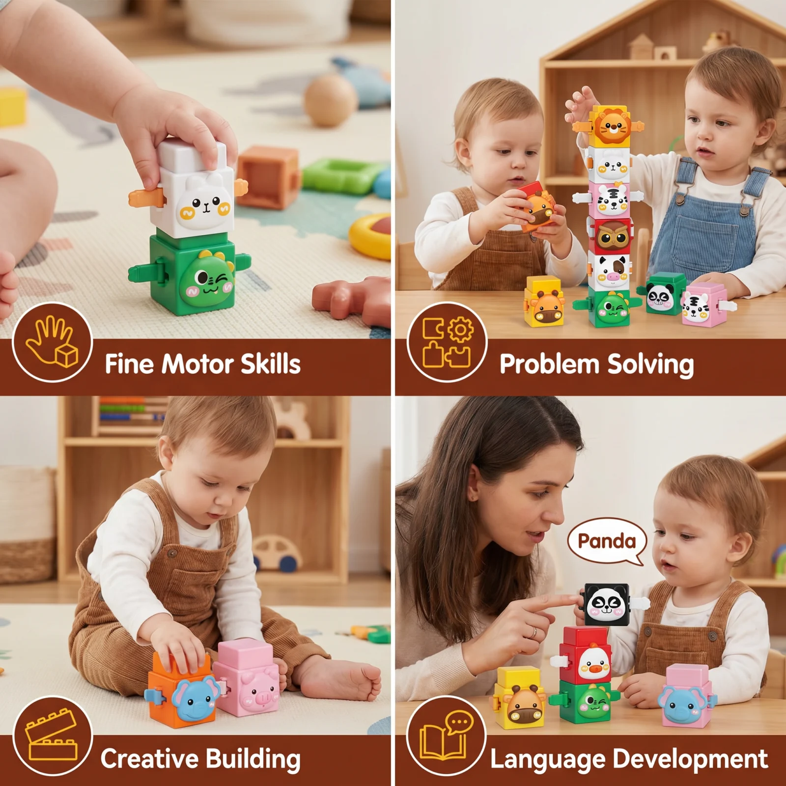 Educational Montessori Animal Stacking Toy Set