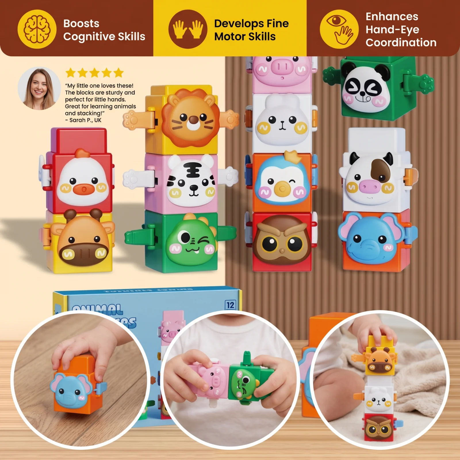Educational Montessori Animal Stacking Toy Set