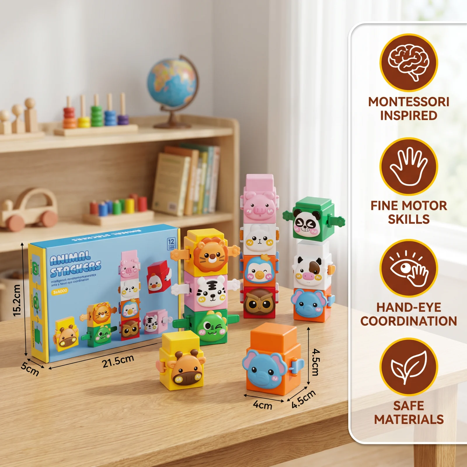 Educational Montessori Animal Stacking Toy Set