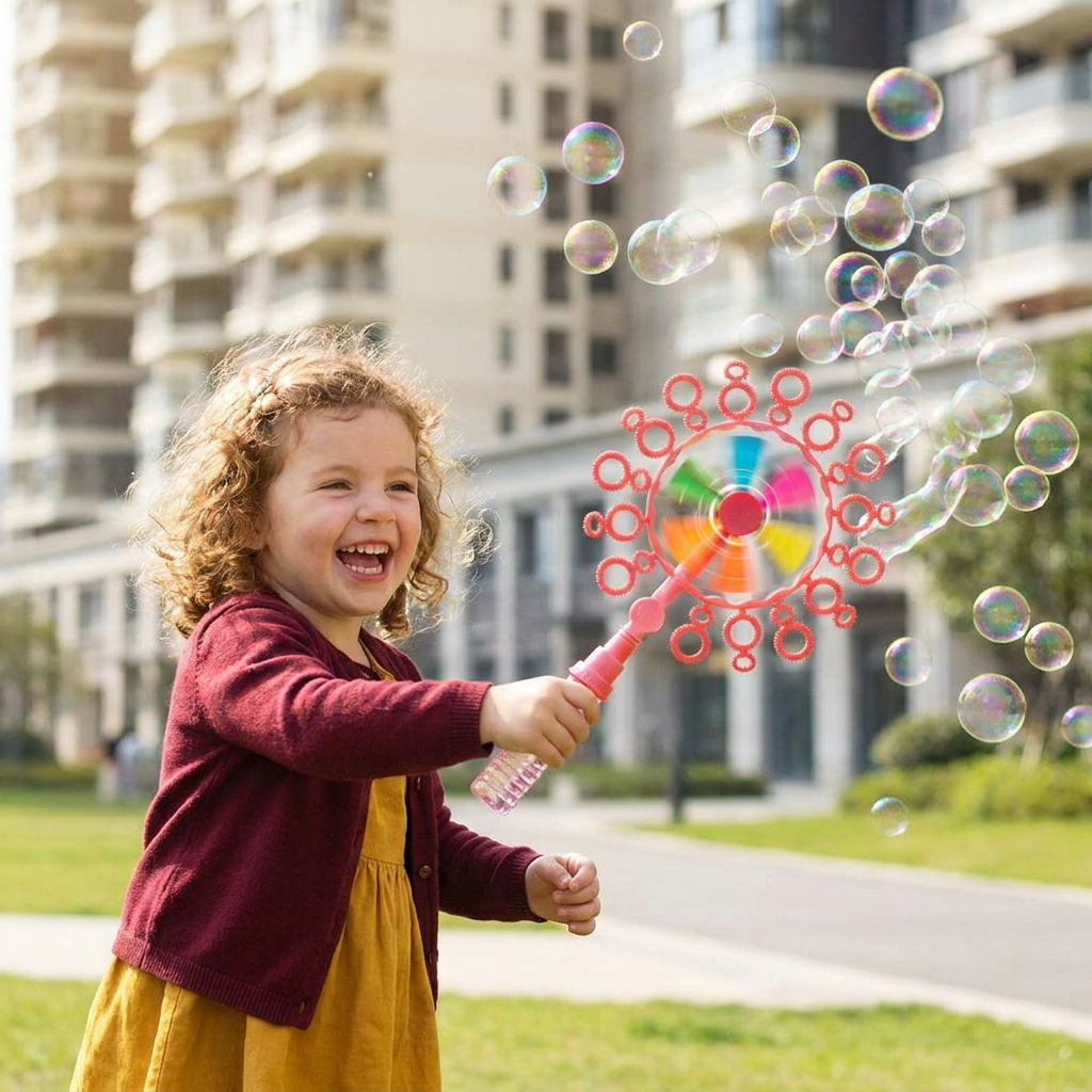 Kids Bubble Wand Toy Set with Windmill Design for Outdoor Fun - Image 6