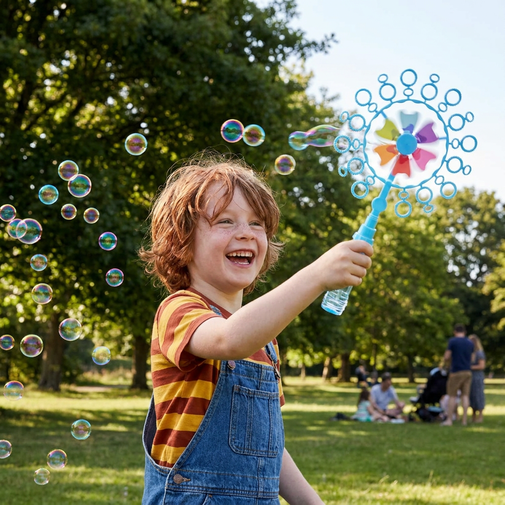 Kids Bubble Wand Toy Set with Windmill Design for Outdoor Fun - Image 7