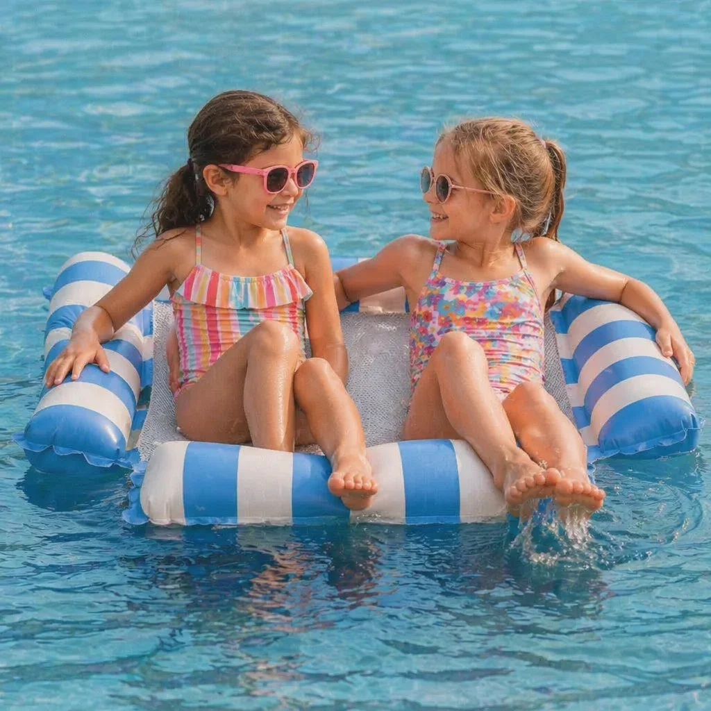 Inflatable Pool Seat for Children โ Water Hammock with Mesh Surface