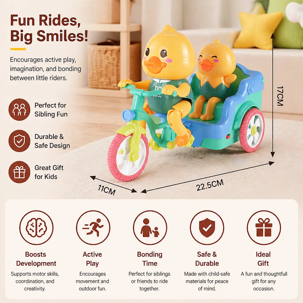 Electric Animal Tricycle โ Interactive Ride-On Toy with Music & Light for Children