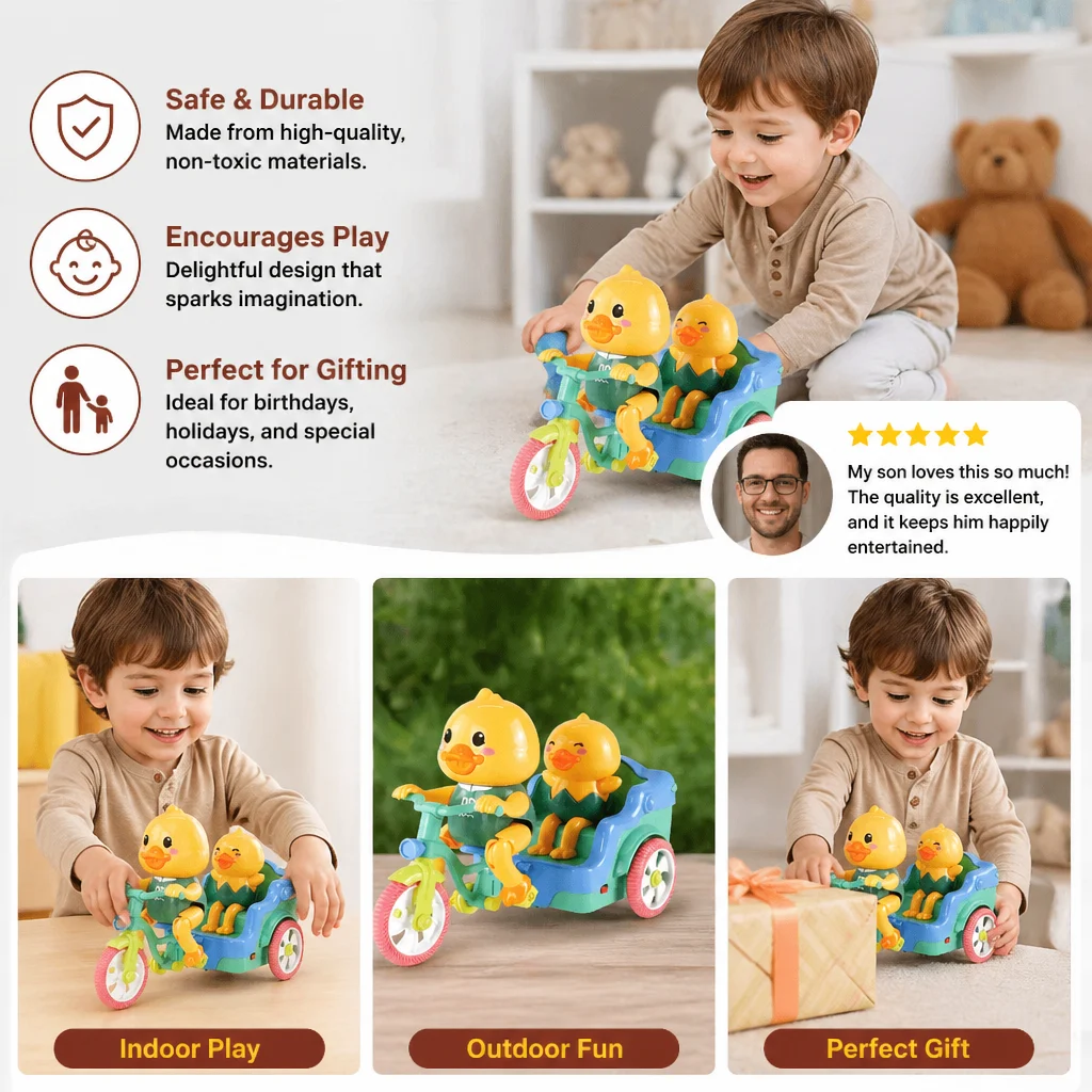 Electric Animal Tricycle โ Interactive Ride-On Toy with Music & Light for Children