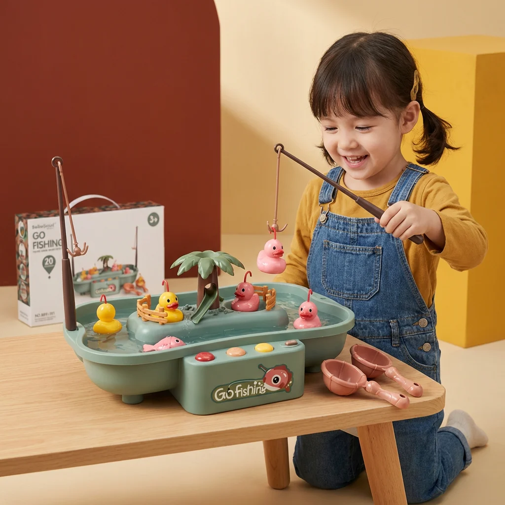 Interactive Fishing Game Toy for Kids – Water Play Set with Rods