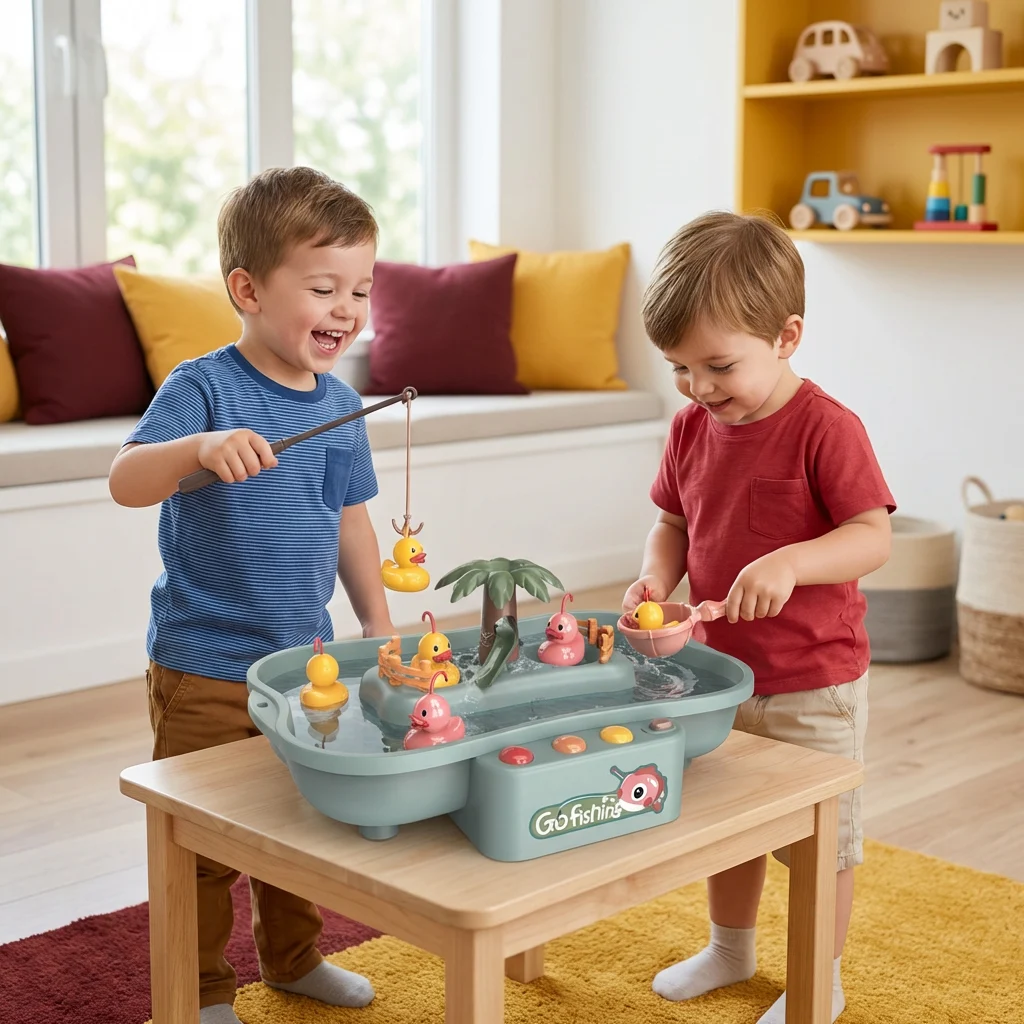 Interactive Fishing Game Toy for Kids – Water Play Set with Rods