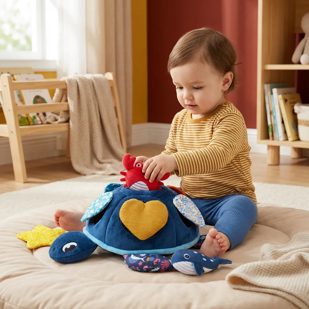 Montessori Turtle Activity Toy – Soft Sensory Play for Kids