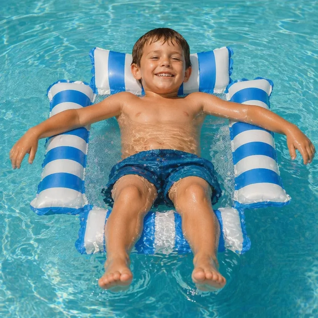 Inflatable Pool Seat for Children โ Water Hammock with Mesh Surface
