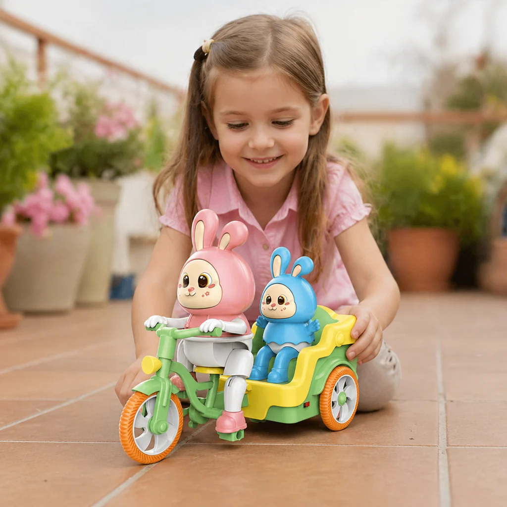 Electric Animal Tricycle โ Interactive Ride-On Toy with Music & Light for Children