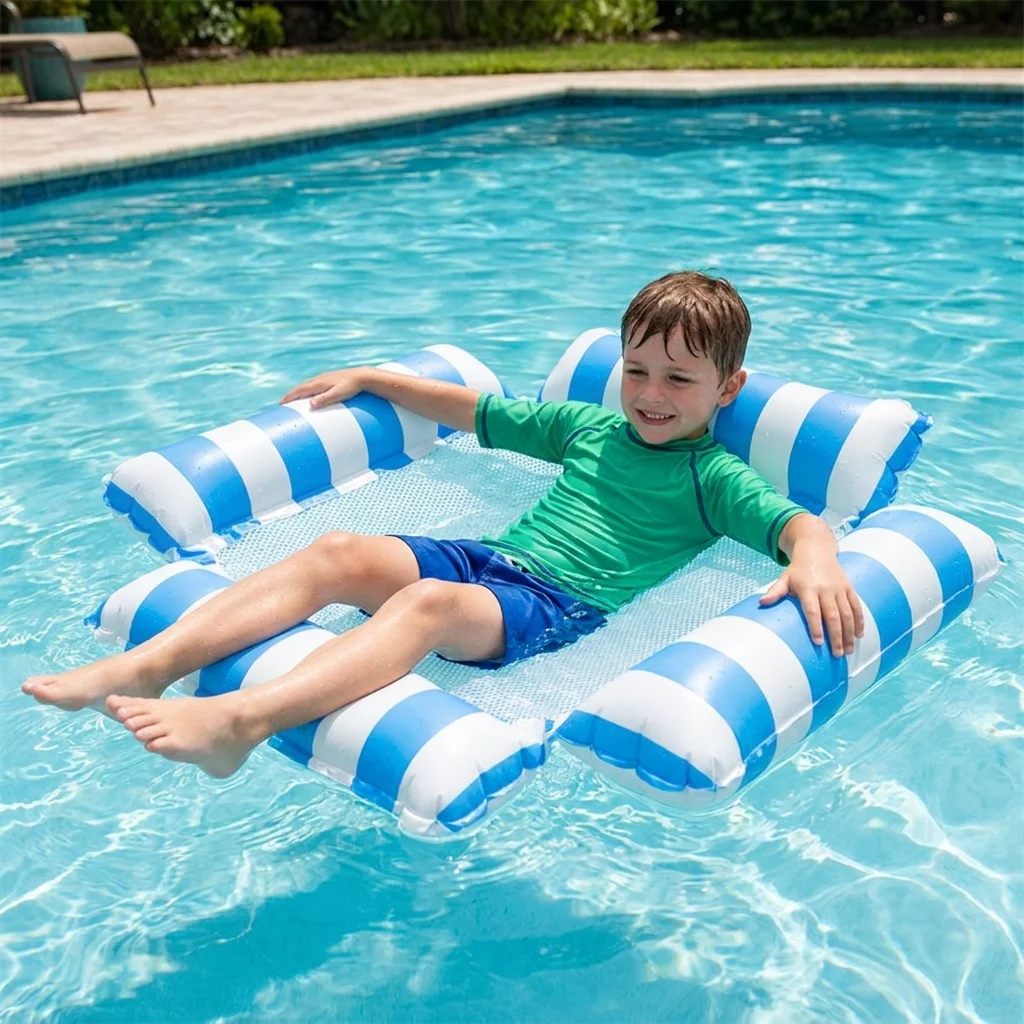 Inflatable Pool Seat for Children โ Water Hammock with Mesh Surface