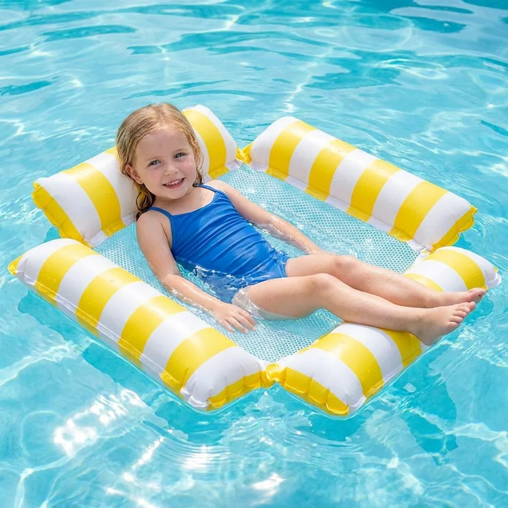 Inflatable Pool Seat for Children โ Water Hammock with Mesh Surface