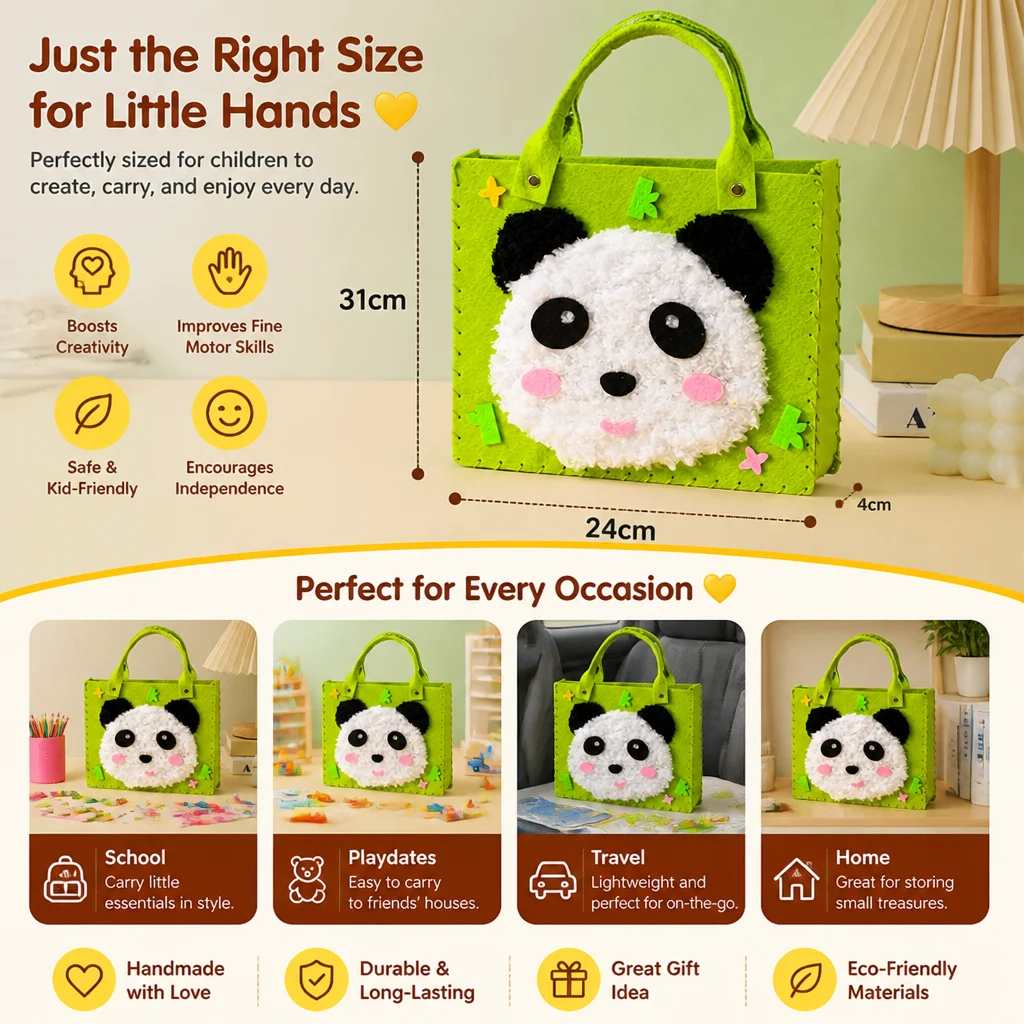 Kids DIY Plush Tote Bag Craft Kit