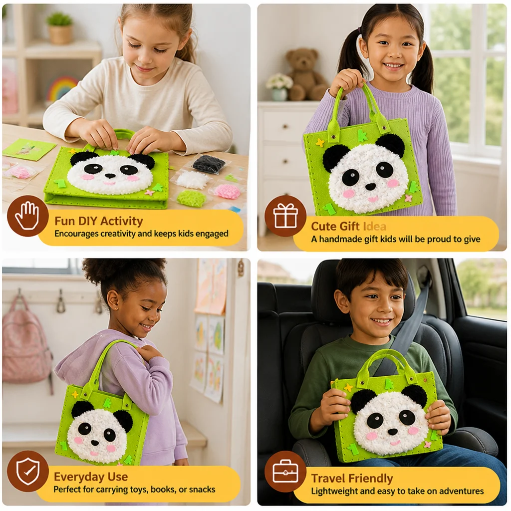 Kids DIY Plush Tote Bag Craft Kit