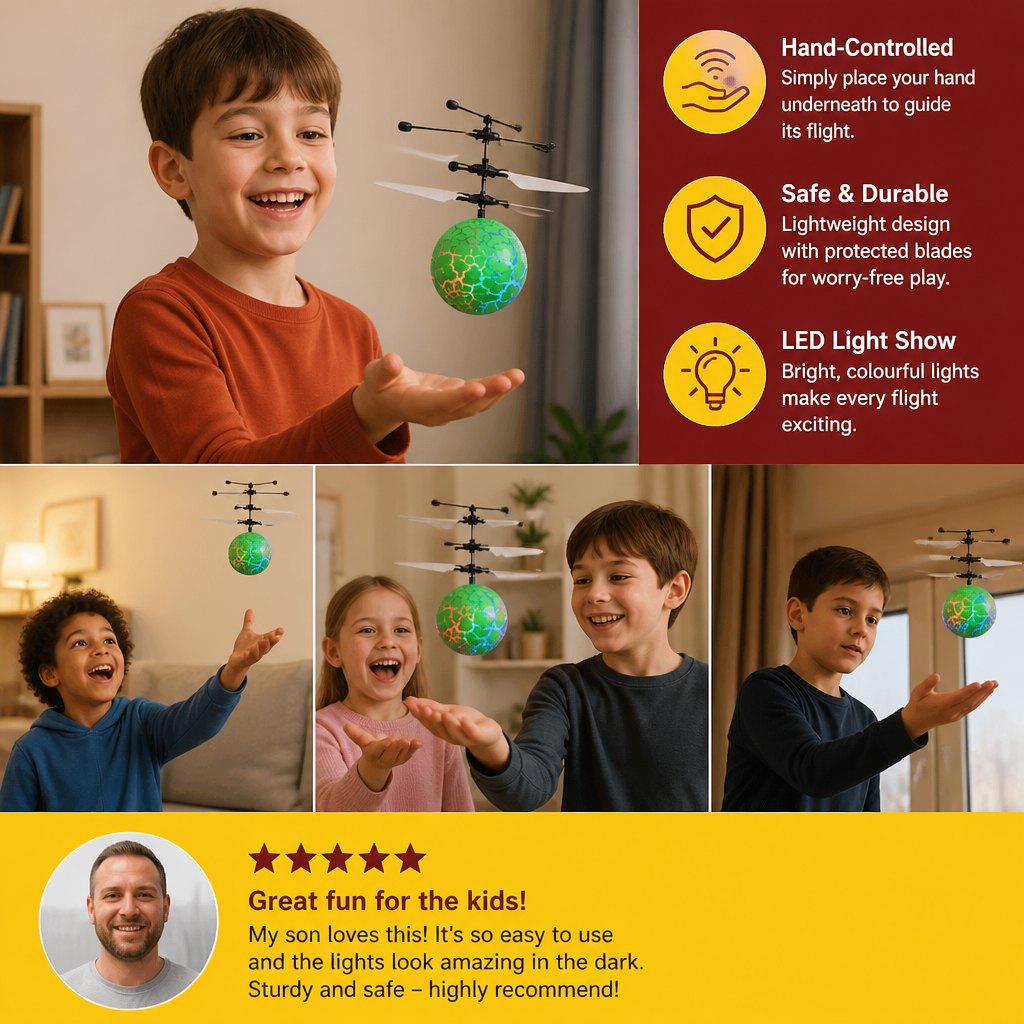 Hand-Controlled Flying LED Ball Drone for Kids - Image 4