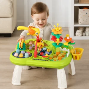 Kids Multifunctional Activity Game Table with Multiple Play Stations