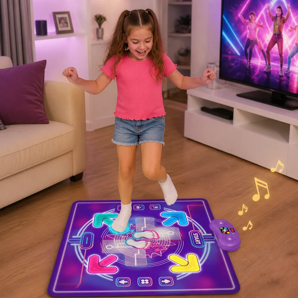 Interactive Musical Dance Mat with LED Lights for Kids