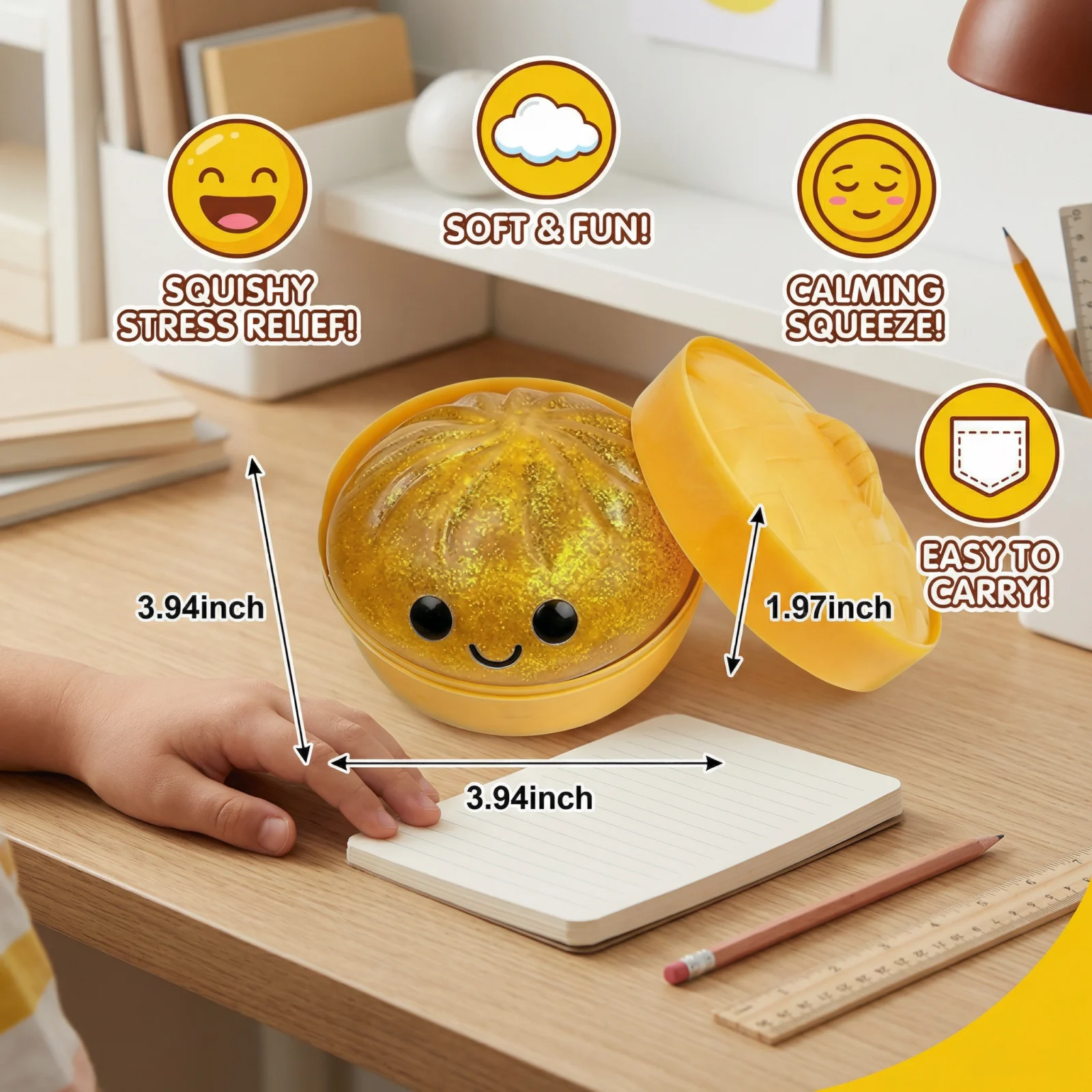 Squishy Fidget Toy โ Kawaii Squeeze Ball for Stress Relief