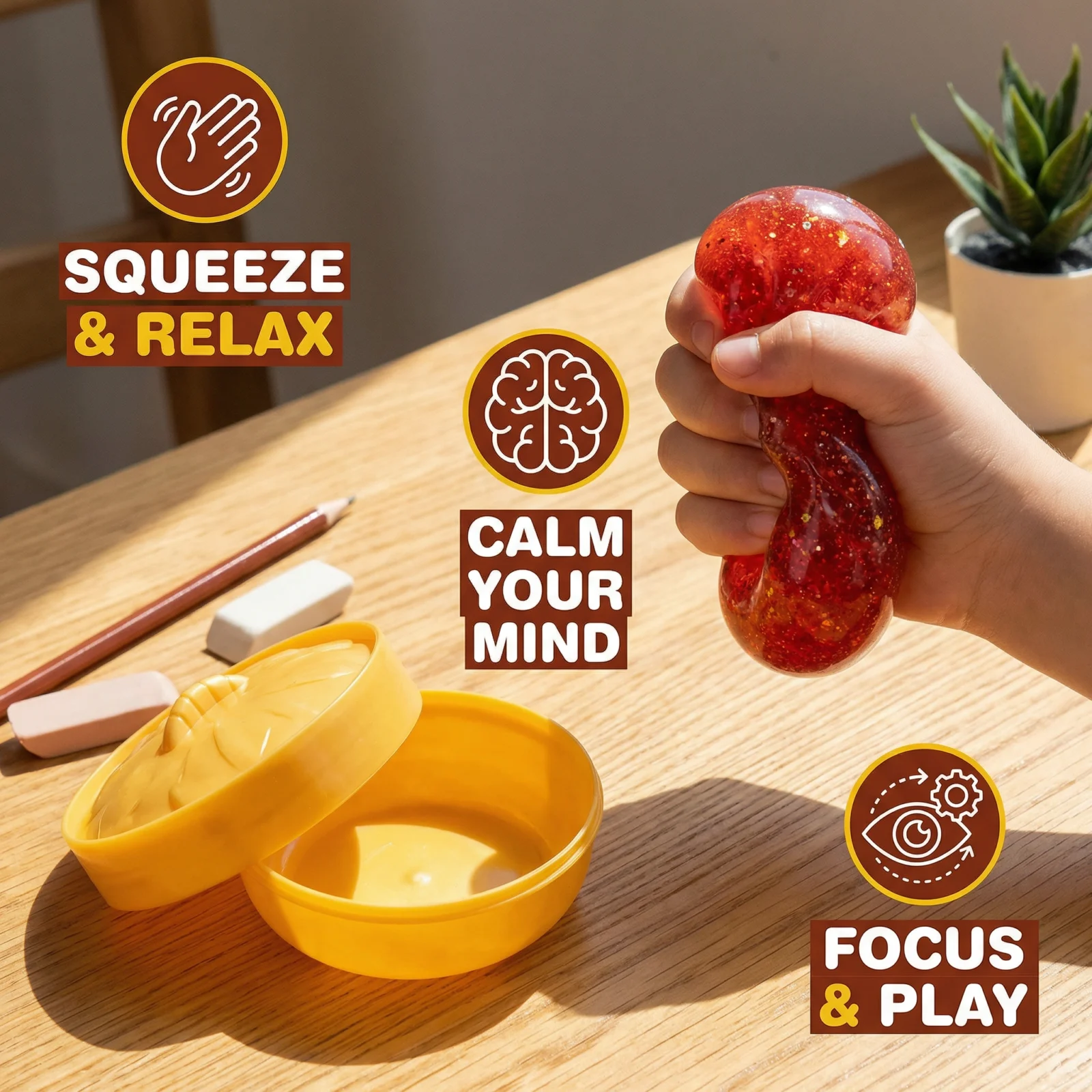 Squishy Fidget Toy โ Kawaii Squeeze Ball for Stress Relief