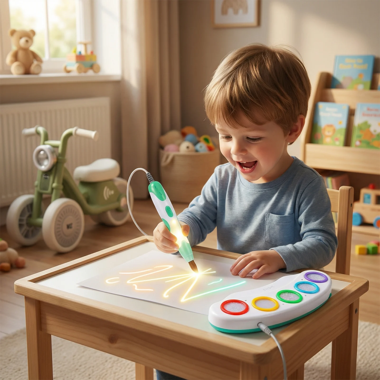 Magic Light Drawing Pen for Kids – Creative LED Art Toy with Music & Glow Effects