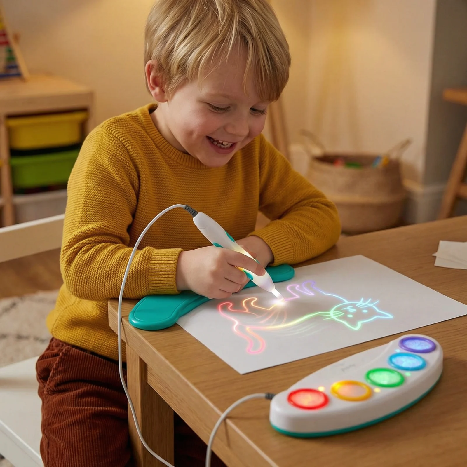 Magic Light Drawing Pen for Kids – Creative LED Art Toy with Music & Glow Effects