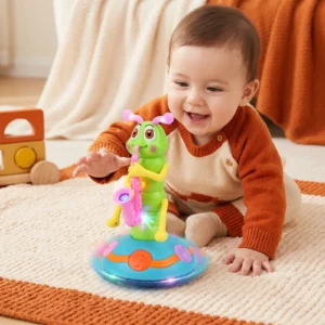 Musical Crawling Toy for Babies ⎜ Spinning Caterpillar with Lights and Sound for Early Learning and Fun Movement