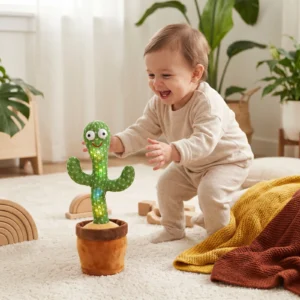 Dancing Cactus Toy for Kids ⎜ Singing Plush with Lights and Voice Mimicry for Interactive Musical Fun