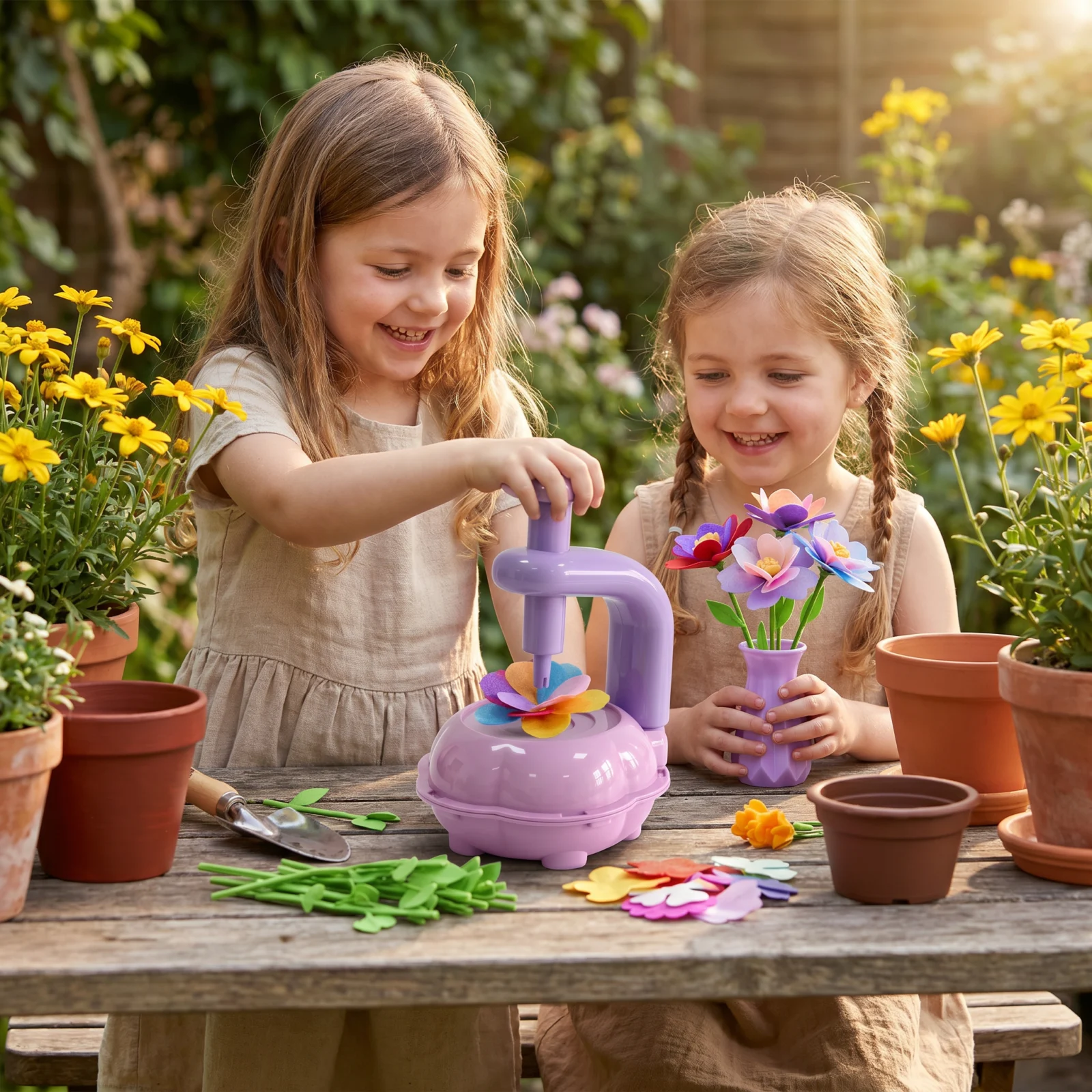 Kids Flower Bouquet Making Kit with Press Machine – DIY Craft Set for Girls