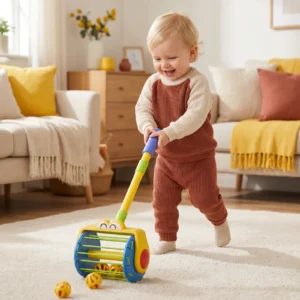 Baby Push Along Vacuum Roller Toy with Balls for Toddlers