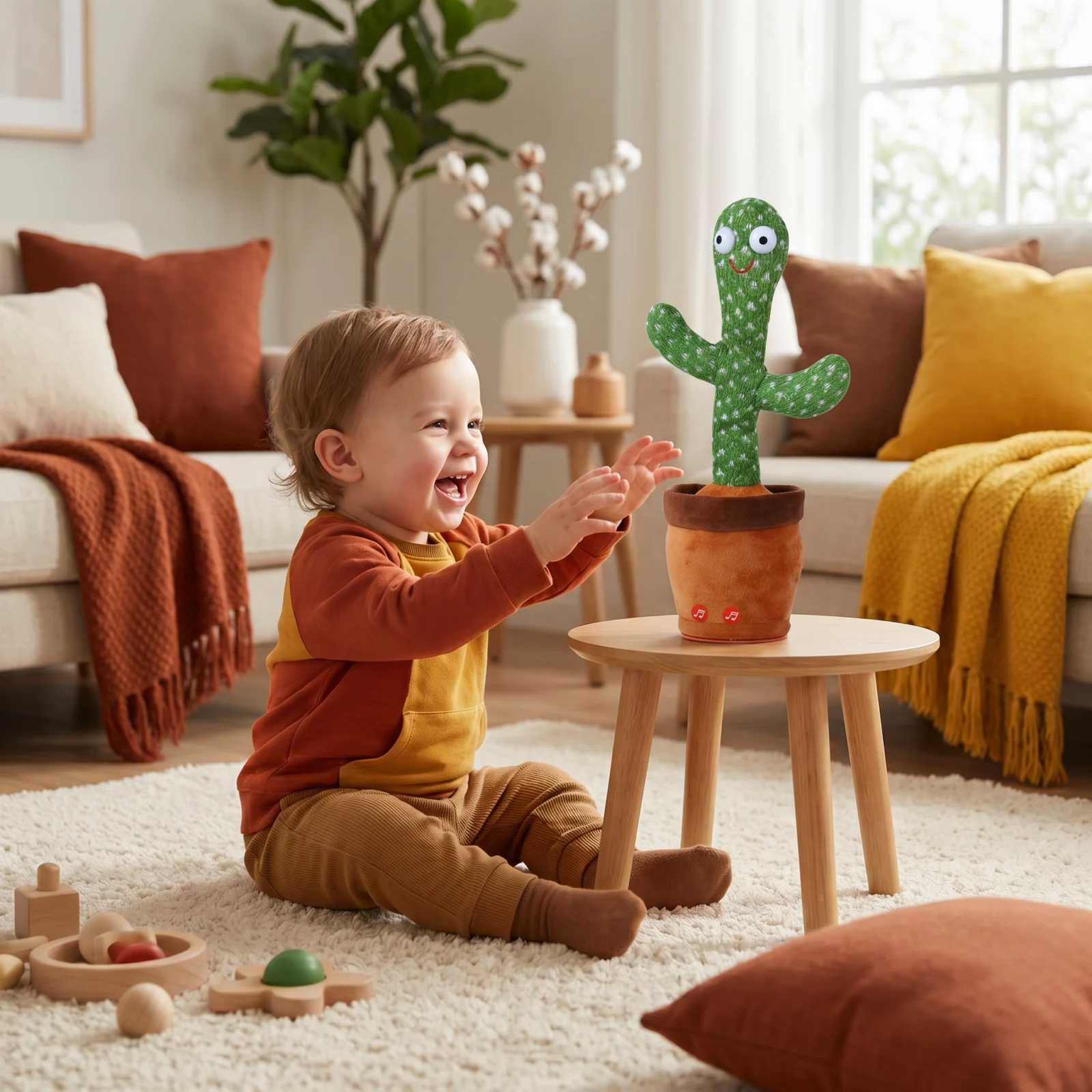Dancing Cactus Toy for Kids ⎜ Singing Plush with Lights and Voice Mimicry for Interactive Musical Fun